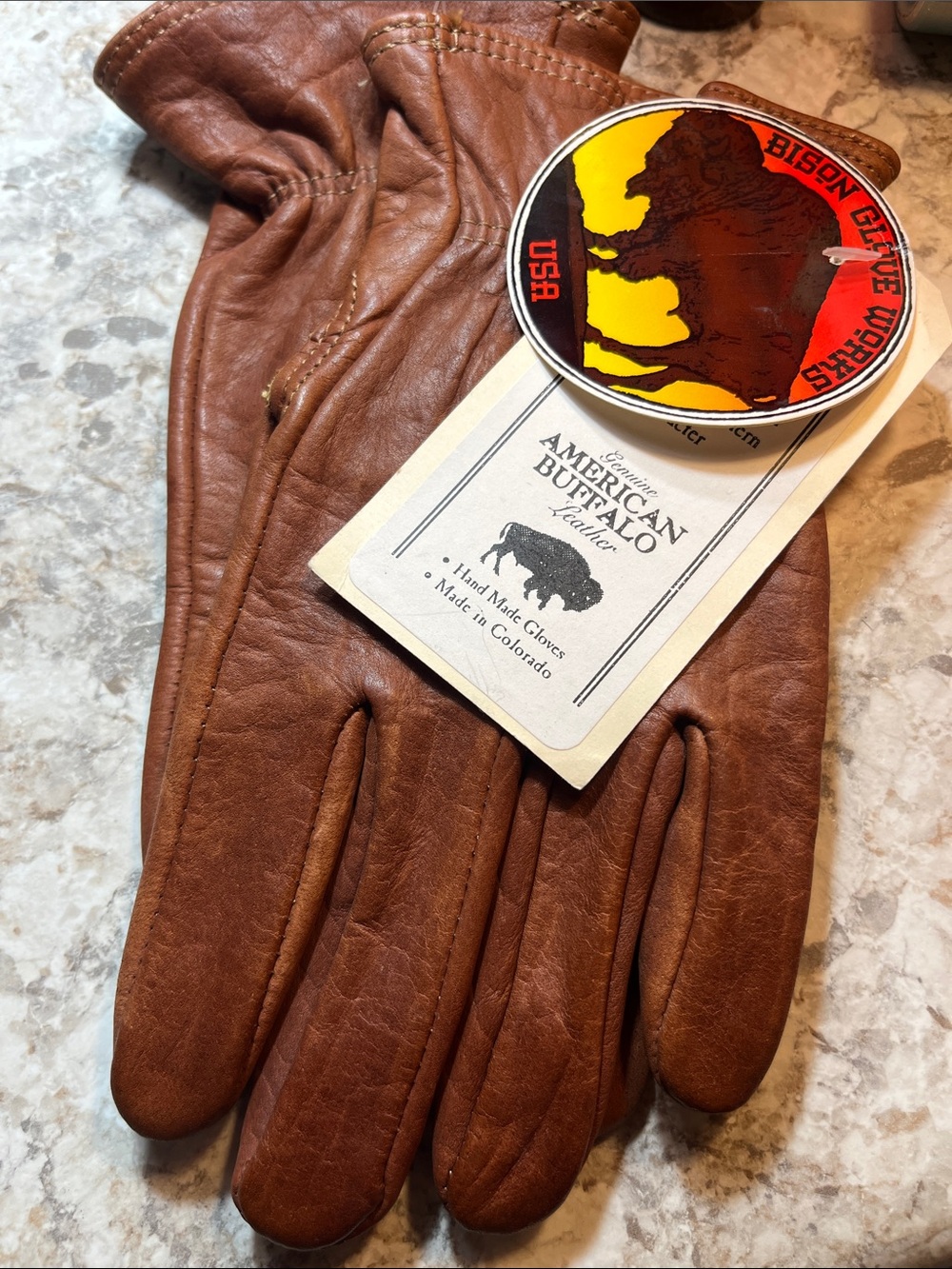 Buffalo leather gloves